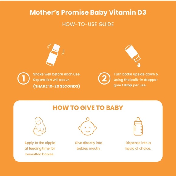 Organic Vitamin D Drops for Babies | 100% Plant-Based, 180 Servings 400 IU - Picture 5 of 8